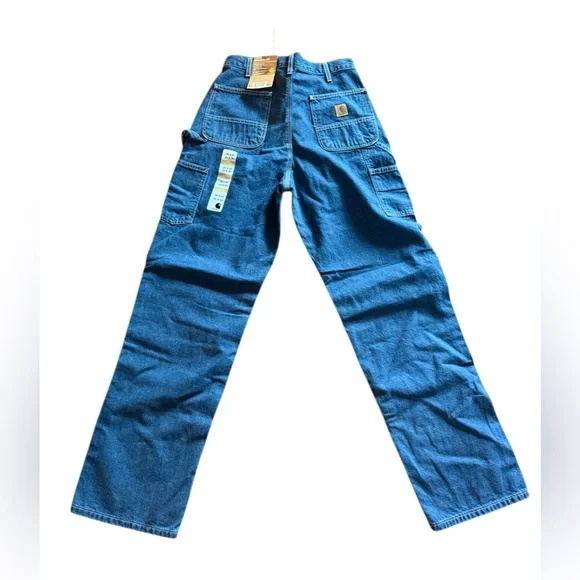 NWT Carhartt Men's Loose Fit Dungaree Work Blue Jeans B13-Size 34x34 - Picture 3 of 7